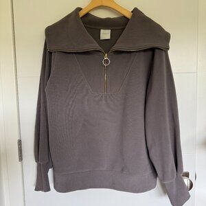 Varley Vine Ottoman Half Zip Pullover / Deep Charcoal / Size Medium